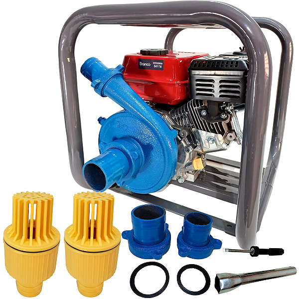 Motobomba Gasolina Branco 6,5cv Alta Pressão Com 2 Válvulas