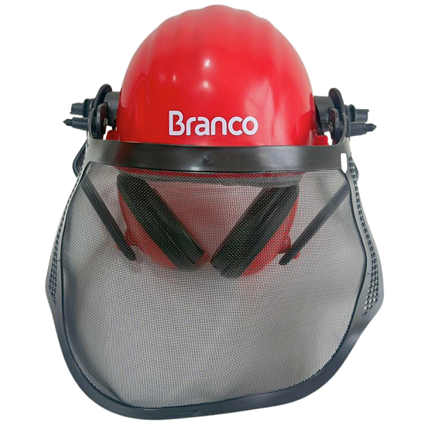 Capacete Acoplado Abafador Para Motosserra Roçadeira Branco