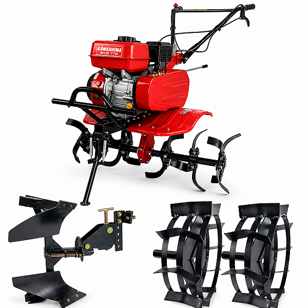 Motocultivador Mcg770 Kawashima Arado Reversível, Roda Ferro