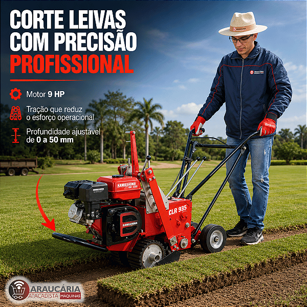 Cortador De Leivas De Grama Gasolina CLR 935 9hp Kawashima