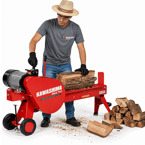 Cortador De Lenha Kawashima 3hp 220v RKG 741 C/ 7 Toneladas