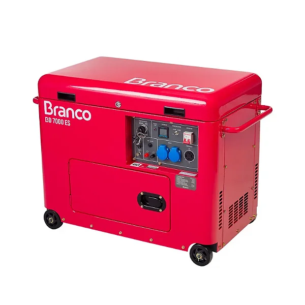 Gerador Diesel Silencioso Branco BD 7000 7kW Portátil Monofá