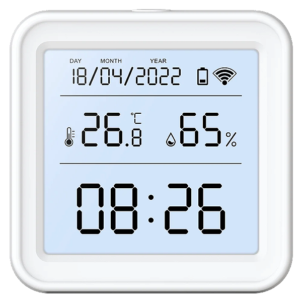 Sensor de Temperatura e Umidade WiFi, Vida Inteligente, Luz de Fundo, Higrômetro, Termômetro, Suporte Alexa, Google Home Assistant