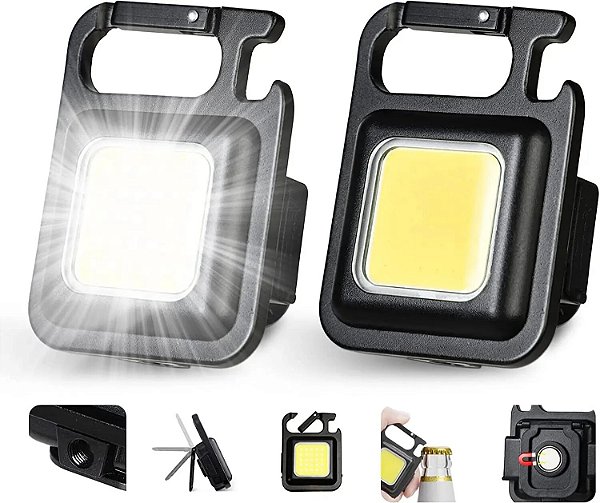 LeD Lanterna de bolso, Chaveiro multifunções Recarregável