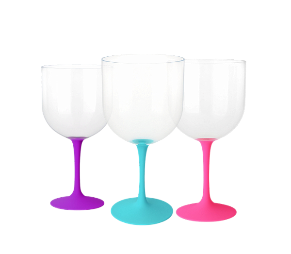 Taças Gin Bicolor Transparente  580ml - Kit Com 10