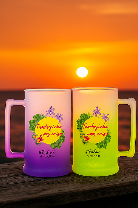 Canecas Chop Degradê 400ml Personalizadas - Kit com 50