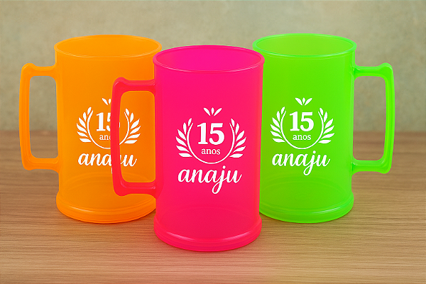 Canecas Chop Translúcidas 400ml Personalizadas - Kit Com 30