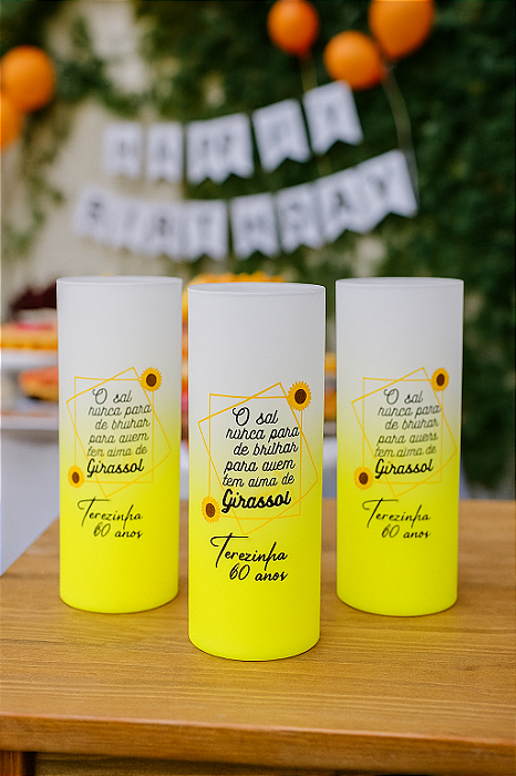 Copos Long Drink Degradê 300ml Personalizados - Kit Com 50