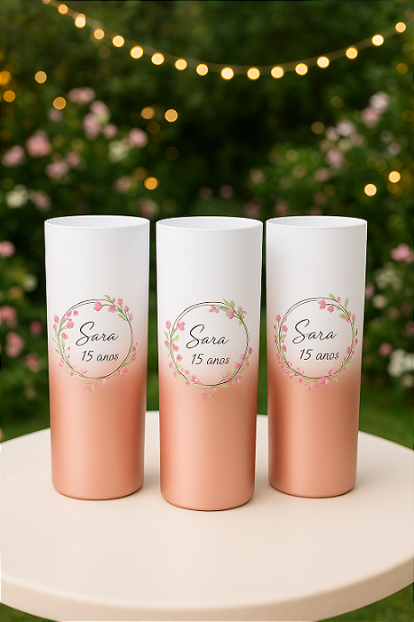 Copos Long Drink Degradê 300ml Personalizados  - Kit Com 100