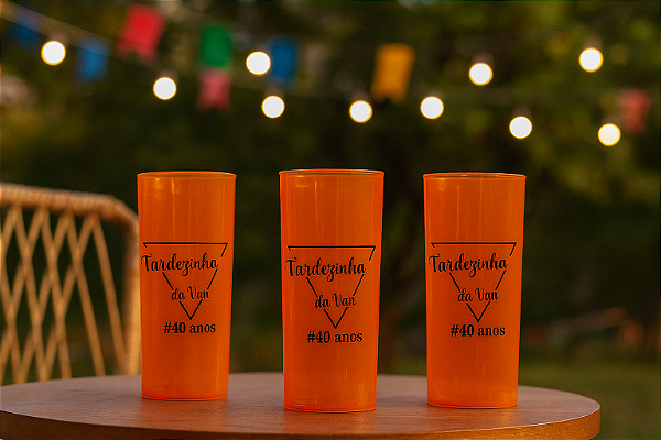 Copos Long Drink Translúcido 300ml Personalizados - Kit Com 100