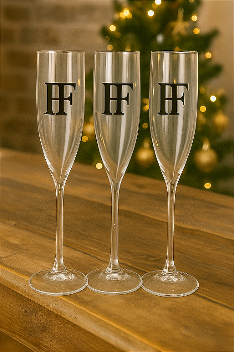 Taça de Espumante/Champanhe 160ml Translúcidas Personalizadas - Kit Com 100