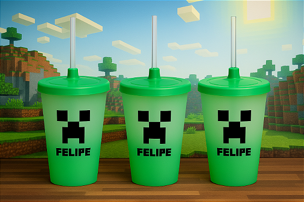 Copos Twister com Tampa e Canudo Personalizado  - Cores Degradê  400ml - Kit Com 100