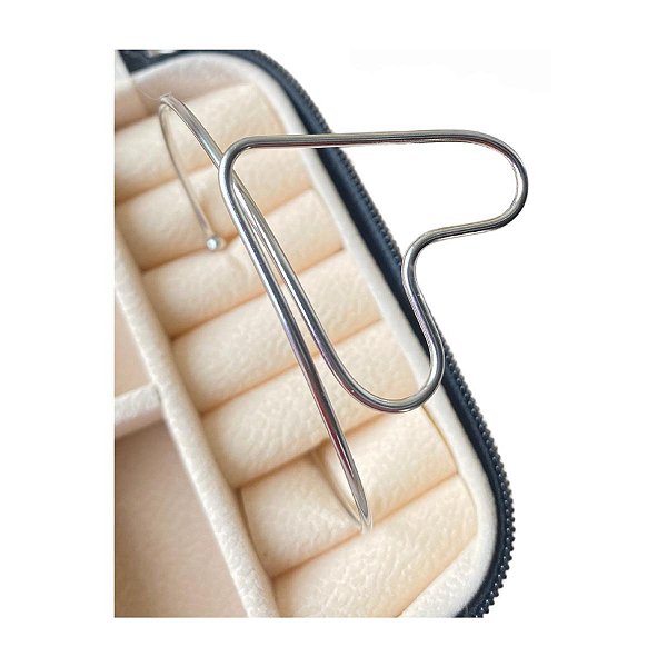 Bracelete Coração Prateado Folheado à Prata