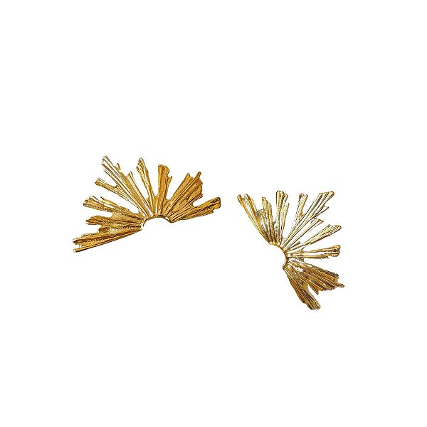 Brincos Ginkgo Folheado a Ouro