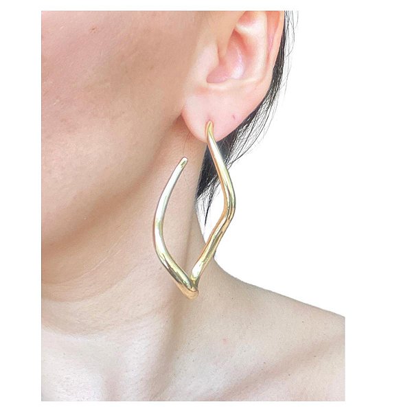 Brincos Gold Outline Folheado a Ouro