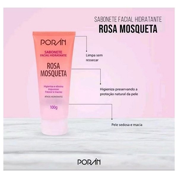 Sabonete Facial  Rosa Mosqueta Poran