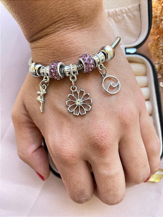 Pulseiras com Berloques Lilás