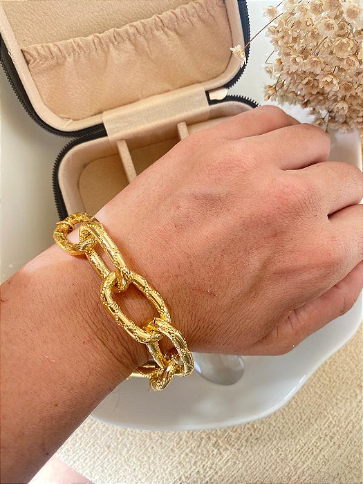 Pulseira Charm Folheado a Ouro