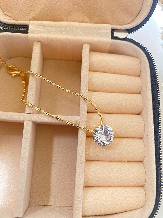 Pulseira Com Pedra Zircônia Folheado a Ouro