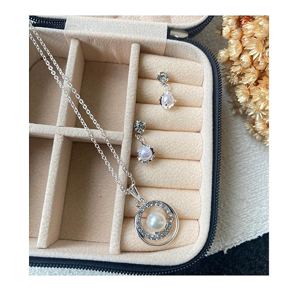 Conjunto Arco Brilhante Folheado à Prata