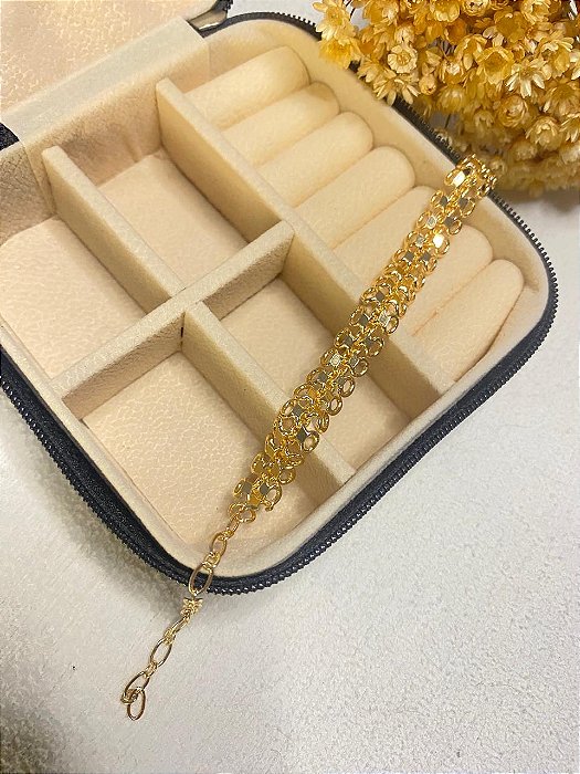 Pulseira Elos Dourados Folheado a Ouro