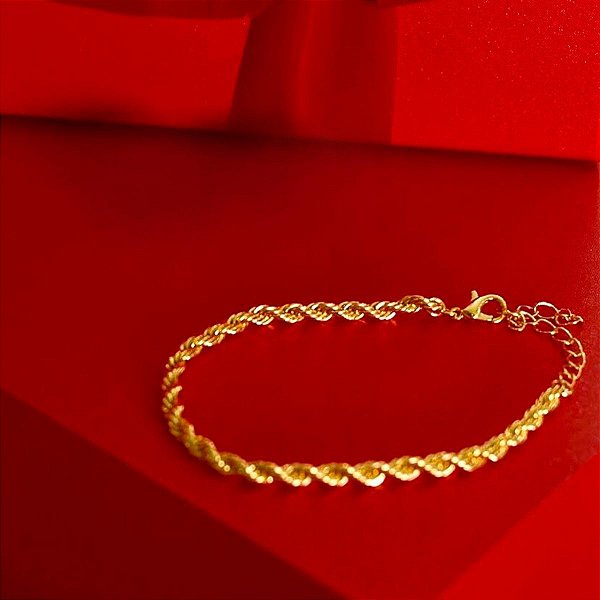 Pulseira Cordão Baiano Folheado a Ouro