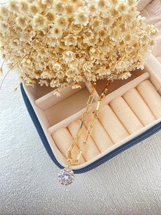 Colar Choker Encanto Reluzente Folheado a Ouro