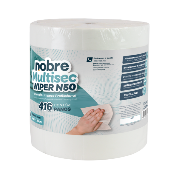 Pano wiper n50 limpeza profissional - branco - Nobre