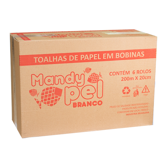 Papel toalha bobina branco ll 200m x 20cm