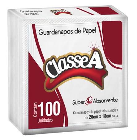 Guardanapo Classe A pequeno 18X20 C/100