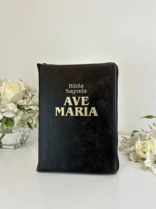 Bíblia Capa couro com zíper