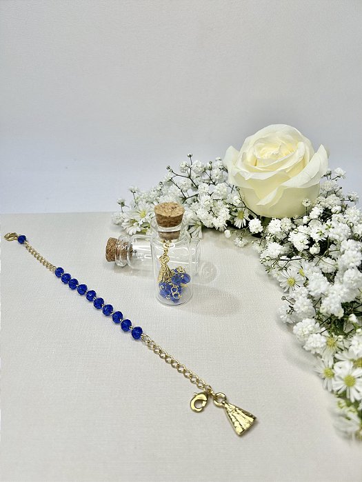 Pulseira Azul NS Aparecida - no vidro