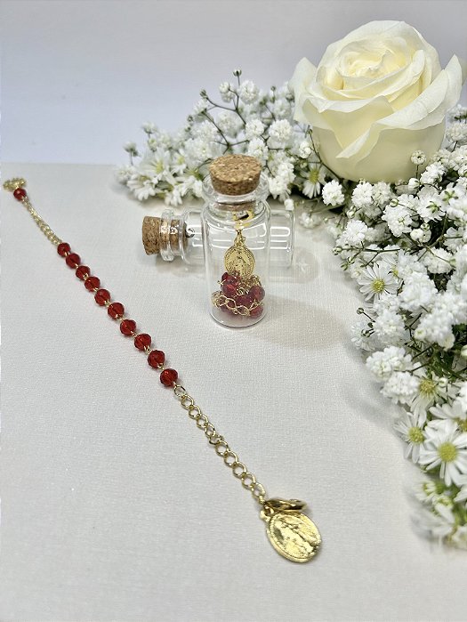 Pulseira Vermelha N.S das Graças - no vidro