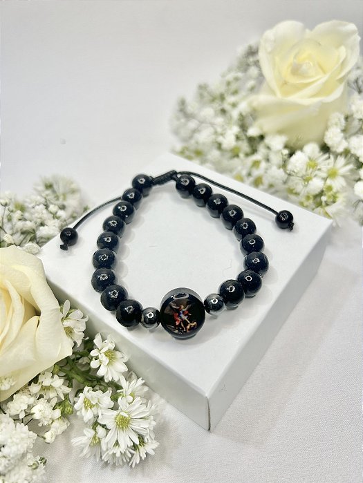 Pulseira de regulagem em madeira - São Miguel Arcanjo