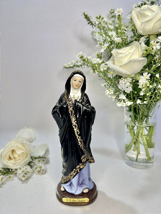 Nossa Senhora das Dores - manto preto (20 cm)