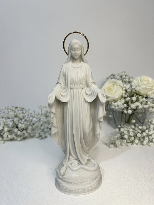 Nossa Senhora das Graças - 20 cm - resina branca