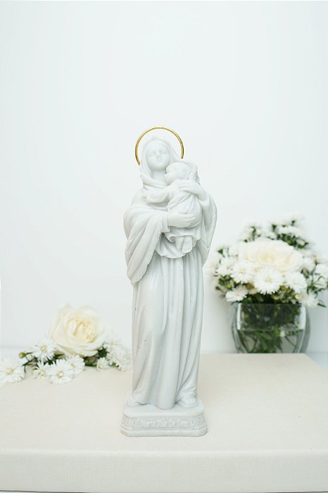 Maria Mãe de Deus - 20 cm - resina branca