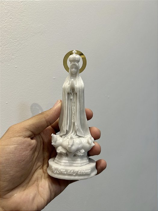 Nossa Senhora de Fátima 15 cm - resina branca