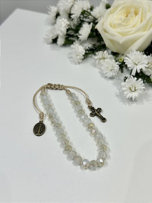Pulseira de regulagem Nossa Senhora das Graças cristal