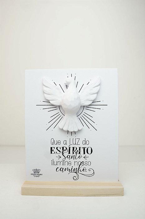 Enfeite de Mesa com aplique Espírito Santo