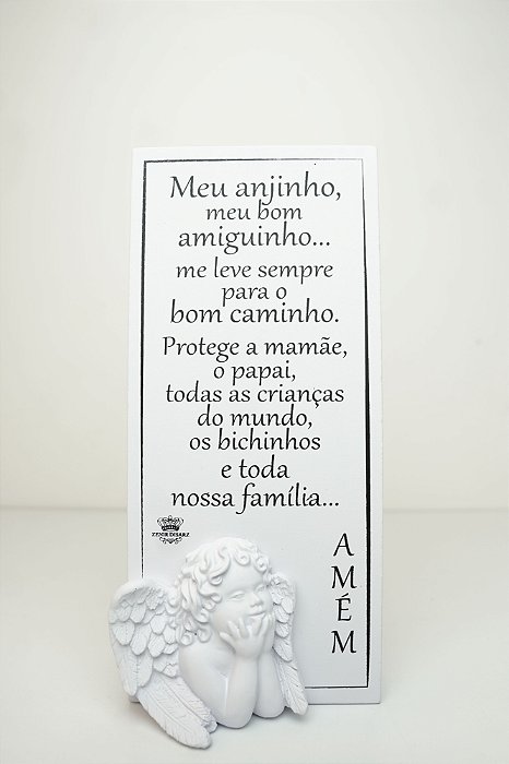 Madeirinha de mesa decorativa Meu Anjinho