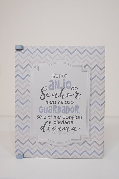 Caixa Porta Retrato com aplique - azul