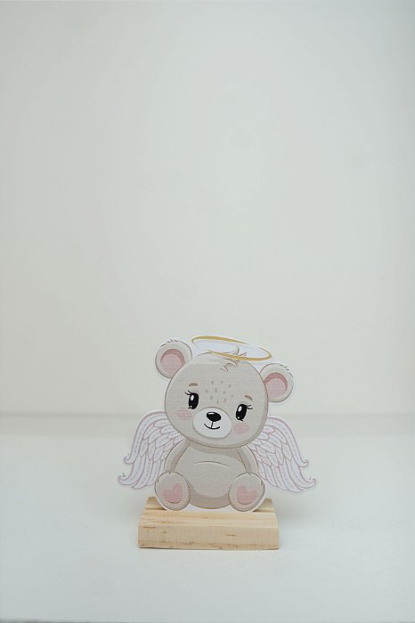 Enfeite de Mesa Urso Anjo Baby - Rosa
