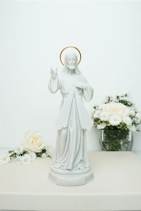 Jesus Misericordioso - Resina Branca 20 cm