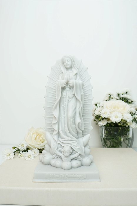 Nossa Senhora de Guadalupe - Resina Branca 20 cm