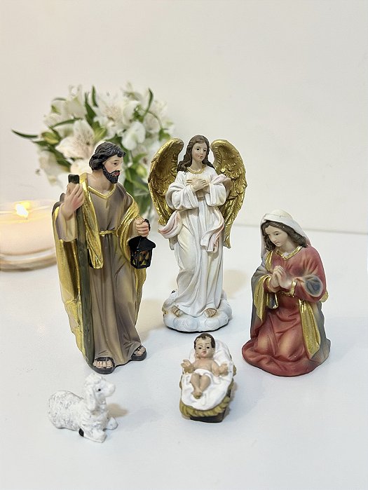 Presépio da Sagrada Família 5 peças - 12,5 cm