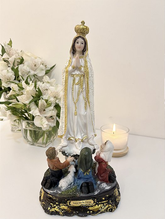 Nossa Senhora de Fátima com pastores - 30 cm