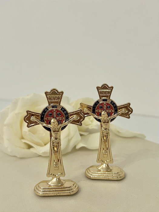 Crucifixo metal dourado para painel de Carro