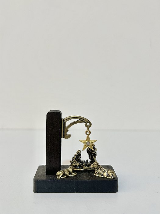 Mini Presépio de Natal Rústico madeira imbuia