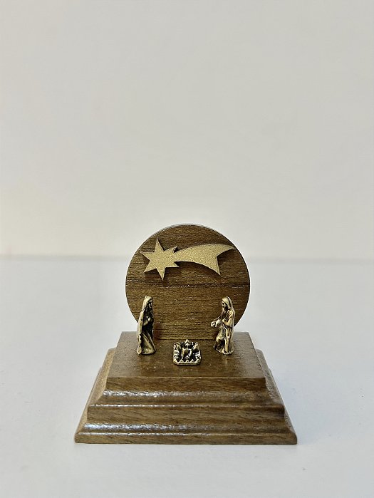 Mini Presépio de Natal oval madeira